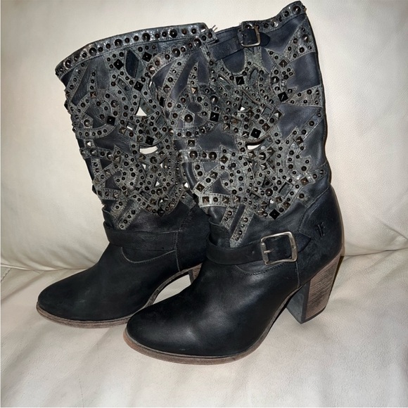 Frye Ilana Deco Studded Boots in Black - Picture 7 of 15